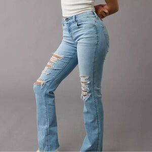American Eagle Next Level Curvy Ripped High-Waisted Skinny Kick Jean